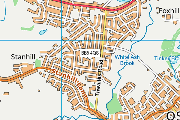 BB5 4QS map - OS VectorMap District (Ordnance Survey)