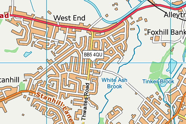 BB5 4QU map - OS VectorMap District (Ordnance Survey)