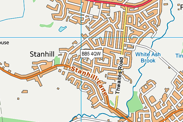 BB5 4QW map - OS VectorMap District (Ordnance Survey)