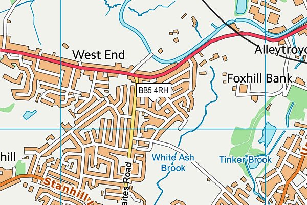 BB5 4RH map - OS VectorMap District (Ordnance Survey)