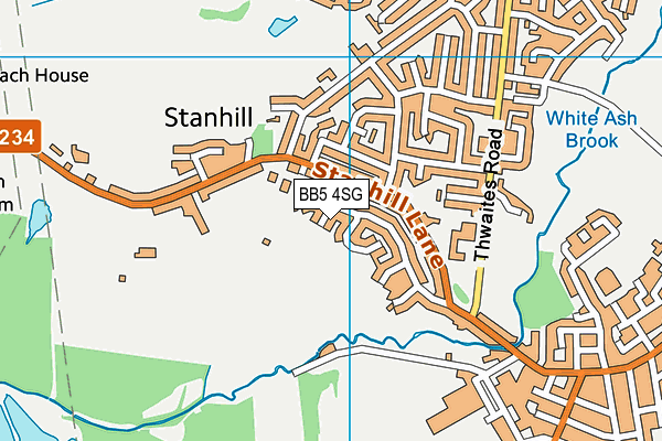 BB5 4SG map - OS VectorMap District (Ordnance Survey)