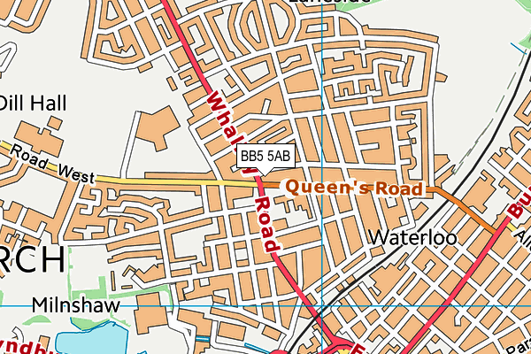 BB5 5AB map - OS VectorMap District (Ordnance Survey)