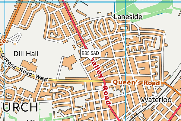 BB5 5AD map - OS VectorMap District (Ordnance Survey)