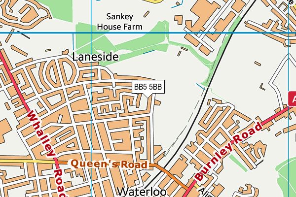BB5 5BB map - OS VectorMap District (Ordnance Survey)