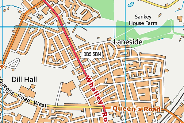 BB5 5BN map - OS VectorMap District (Ordnance Survey)