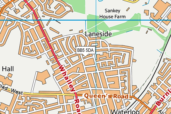 BB5 5DA map - OS VectorMap District (Ordnance Survey)