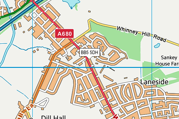 BB5 5DH map - OS VectorMap District (Ordnance Survey)