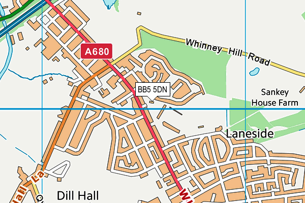 BB5 5DN map - OS VectorMap District (Ordnance Survey)