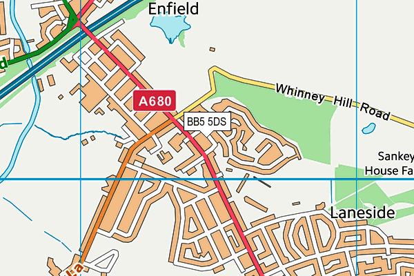 BB5 5DS map - OS VectorMap District (Ordnance Survey)