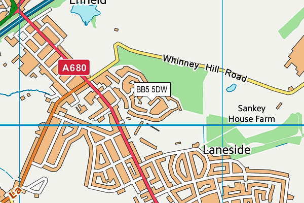 BB5 5DW map - OS VectorMap District (Ordnance Survey)