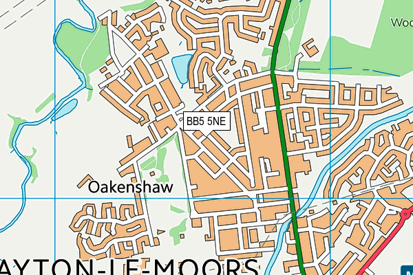 BB5 5NE map - OS VectorMap District (Ordnance Survey)