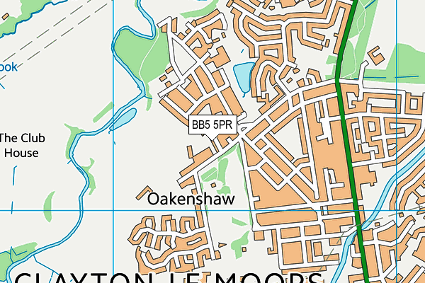 BB5 5PR map - OS VectorMap District (Ordnance Survey)