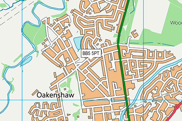 BB5 5PT map - OS VectorMap District (Ordnance Survey)