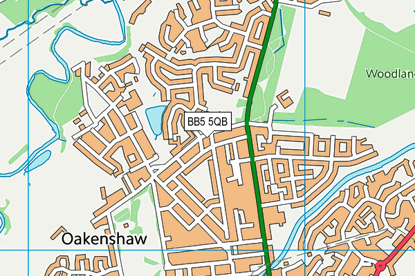 BB5 5QB map - OS VectorMap District (Ordnance Survey)