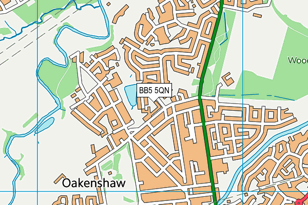 BB5 5QN map - OS VectorMap District (Ordnance Survey)