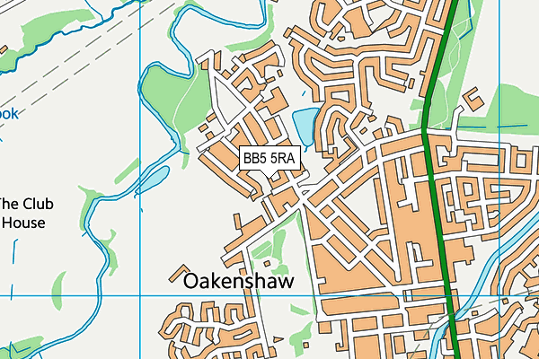 BB5 5RA map - OS VectorMap District (Ordnance Survey)