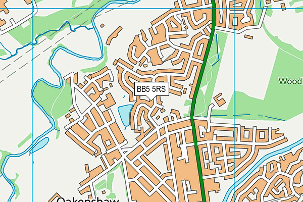 BB5 5RS map - OS VectorMap District (Ordnance Survey)