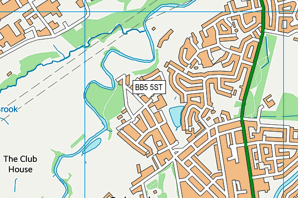 BB5 5ST map - OS VectorMap District (Ordnance Survey)