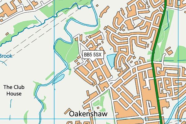 BB5 5SX map - OS VectorMap District (Ordnance Survey)