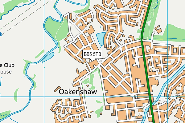 BB5 5TB map - OS VectorMap District (Ordnance Survey)