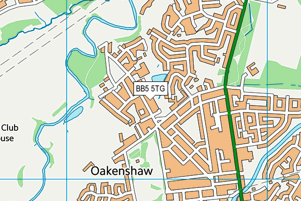 BB5 5TG map - OS VectorMap District (Ordnance Survey)