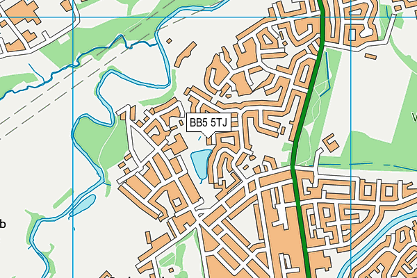 BB5 5TJ map - OS VectorMap District (Ordnance Survey)