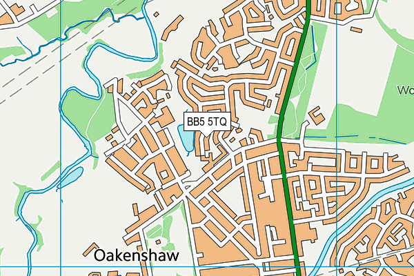 BB5 5TQ map - OS VectorMap District (Ordnance Survey)