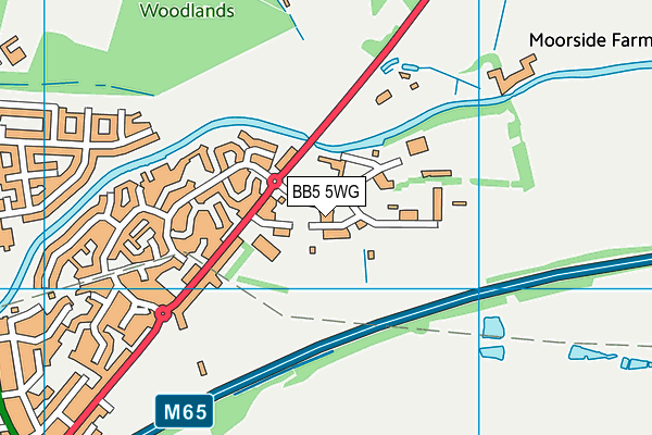 BB5 5WG map - OS VectorMap District (Ordnance Survey)