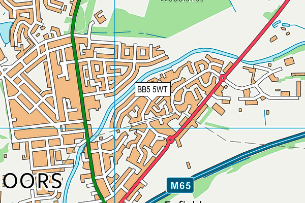 BB5 5WT map - OS VectorMap District (Ordnance Survey)