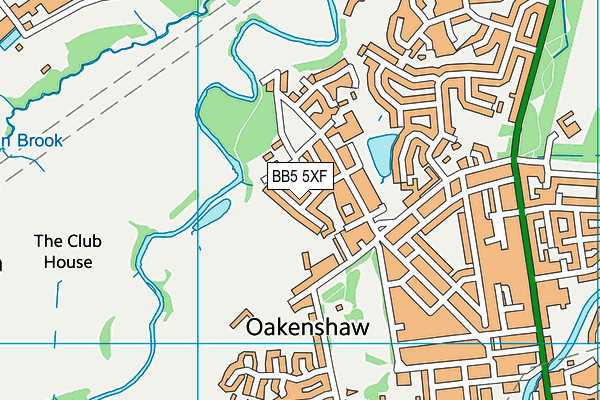 BB5 5XF map - OS VectorMap District (Ordnance Survey)