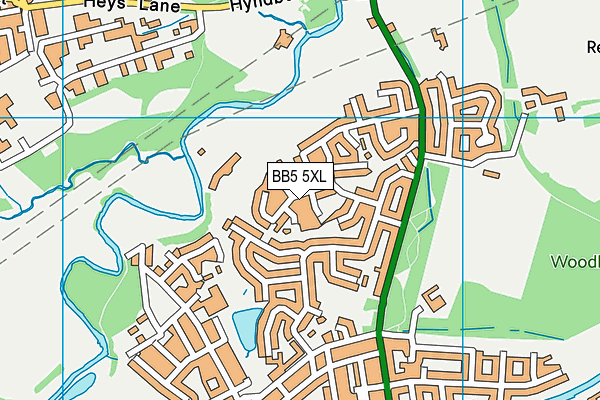 BB5 5XL map - OS VectorMap District (Ordnance Survey)