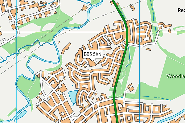 BB5 5XN map - OS VectorMap District (Ordnance Survey)