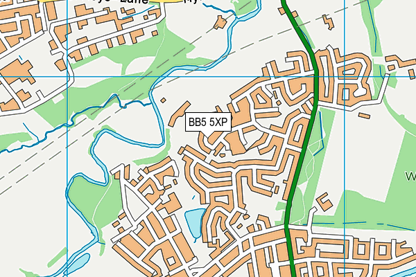BB5 5XP map - OS VectorMap District (Ordnance Survey)