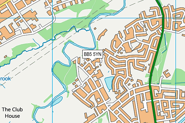 BB5 5YN map - OS VectorMap District (Ordnance Survey)