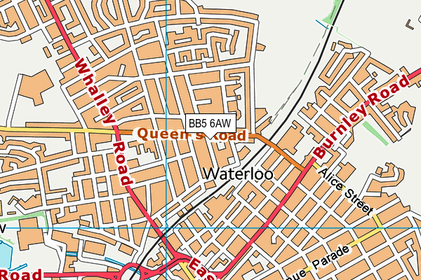 BB5 6AW map - OS VectorMap District (Ordnance Survey)