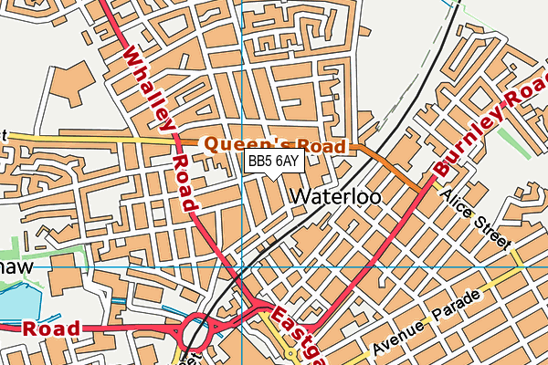 BB5 6AY map - OS VectorMap District (Ordnance Survey)