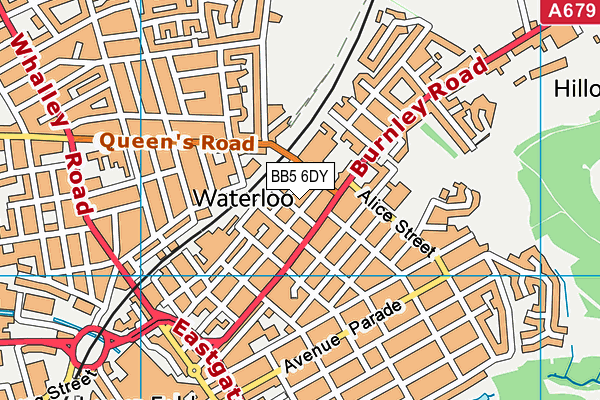 BB5 6DY map - OS VectorMap District (Ordnance Survey)