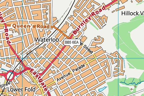 BB5 6EA map - OS VectorMap District (Ordnance Survey)