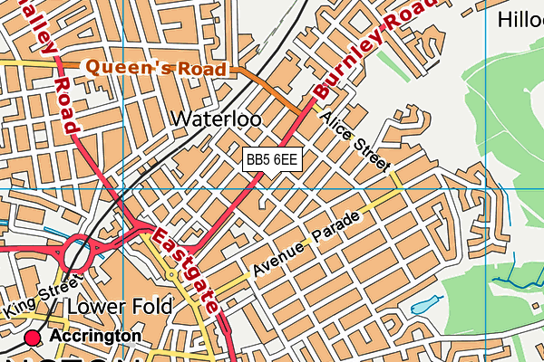 BB5 6EE map - OS VectorMap District (Ordnance Survey)