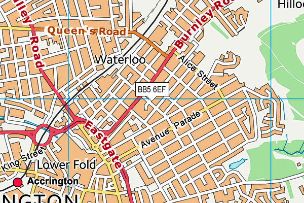 BB5 6EF map - OS VectorMap District (Ordnance Survey)