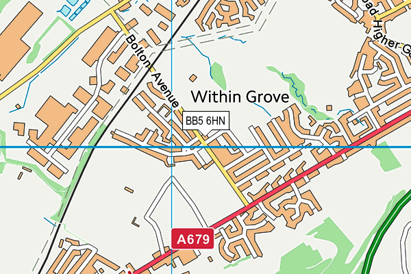 BB5 6HN map - OS VectorMap District (Ordnance Survey)