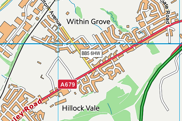 BB5 6HW map - OS VectorMap District (Ordnance Survey)
