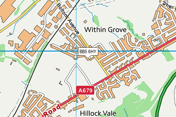 BB5 6HY map - OS VectorMap District (Ordnance Survey)