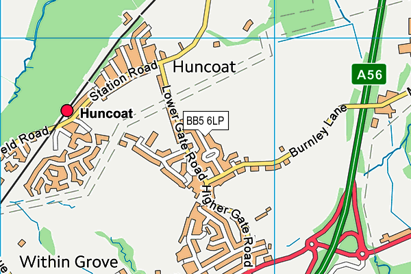 BB5 6LP map - OS VectorMap District (Ordnance Survey)