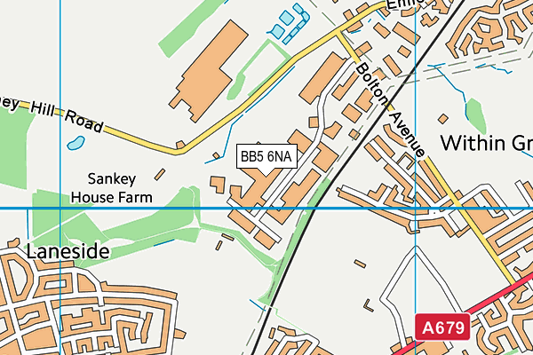 BB5 6NA map - OS VectorMap District (Ordnance Survey)