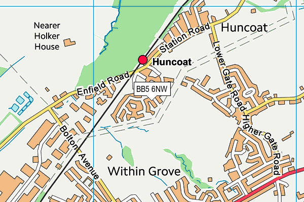 BB5 6NW map - OS VectorMap District (Ordnance Survey)