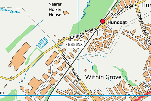 BB5 6NX map - OS VectorMap District (Ordnance Survey)