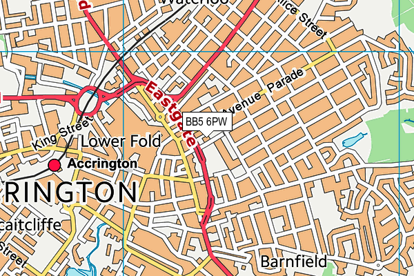 BB5 6PW map - OS VectorMap District (Ordnance Survey)