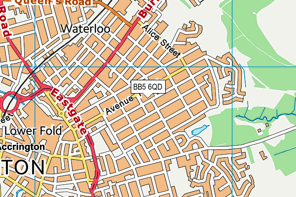 BB5 6QD map - OS VectorMap District (Ordnance Survey)