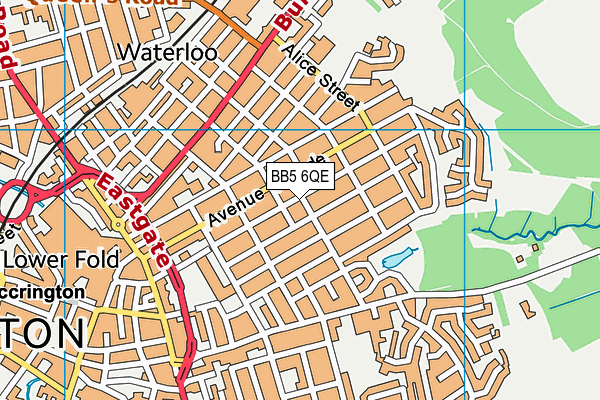 BB5 6QE map - OS VectorMap District (Ordnance Survey)